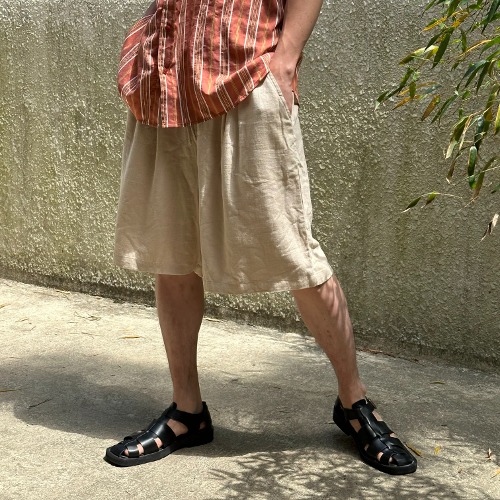 [Unisex] Summer linen banding short pants(3color)