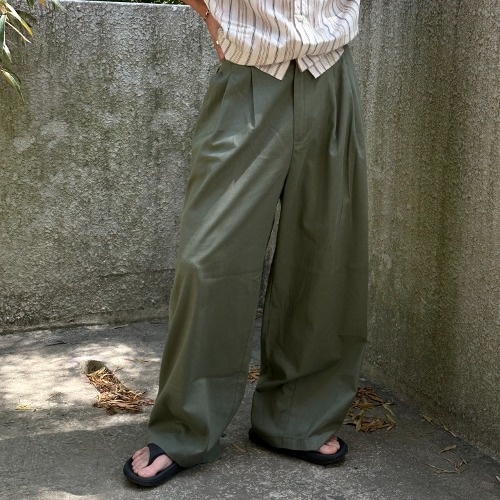 [Unisex] Linen two tuck pants(3color)