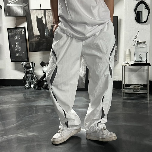 [Unisex] Twist nylon mesh track pants(3color)